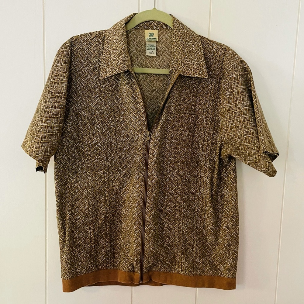 Vintage 60s Zip Up Cabana Shirt